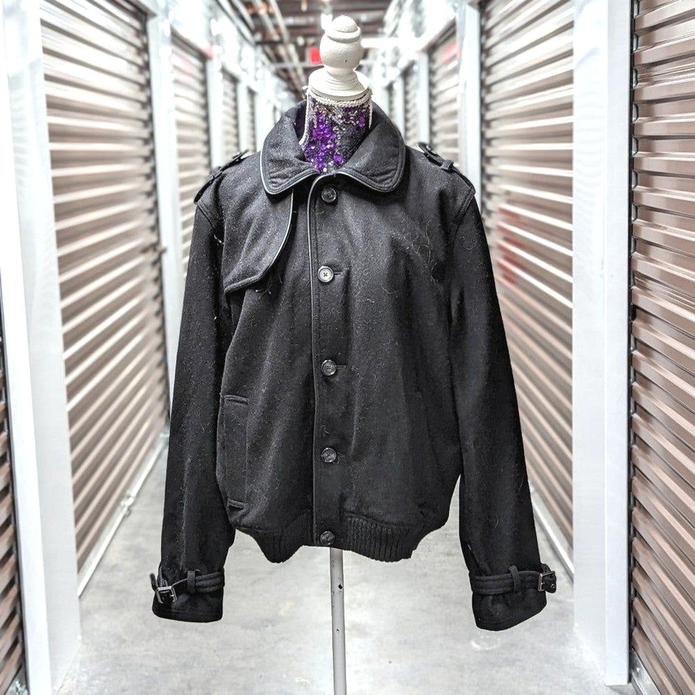 Old Money Quiet Luxury Wool Blend Black Bomber Peacoat Express XL Gorpcore Men's